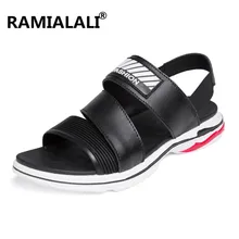 Кожаная Летняя мужская обувь, сандали модная обувь на плоской подошве мужские сандалии; пляжные сандалии мягкая подошва Повседневная дышащая обувь Высокое качество