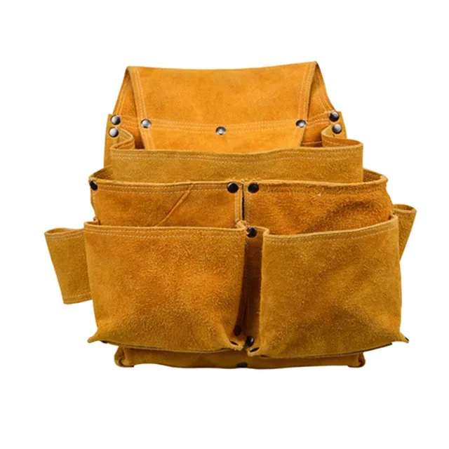 Cowhide Electric Welding Rod Bag Tool Waist Bag Toolkit Hardware