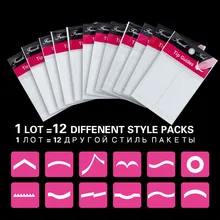 1 Lot=12packs French Manicure Nail Art Tips Nail Sticker Nail Art Form Fringe Guides Sticker DIY Nail Decoration free shipping