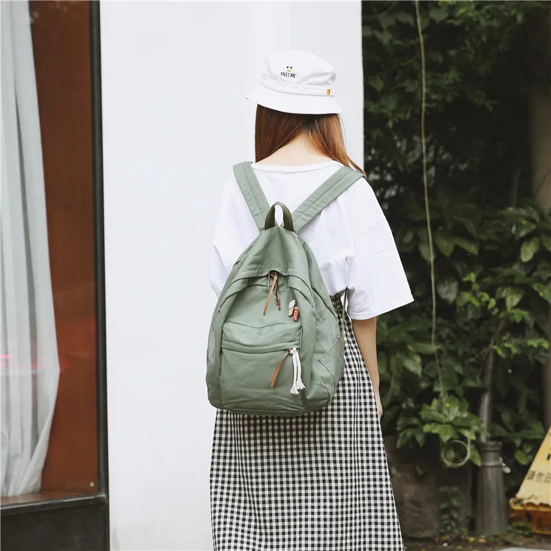 Menghuo Women Backpack for School Teenager Girls Vintage Stylish School Bag Ladies Cotton Fabric Backpack Female Bookbag Mochila (23)