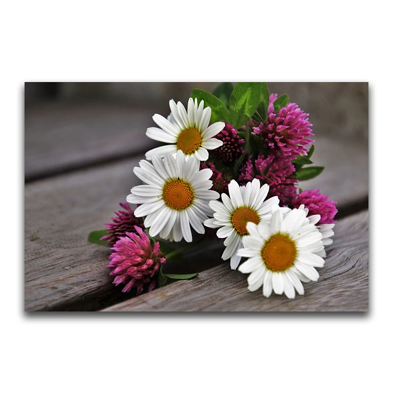 Full Round Diamond embroidery Cross stitch flowers Full Square Diamond painting white chrysanthemum DIY 3D Diamond mosaic daisy