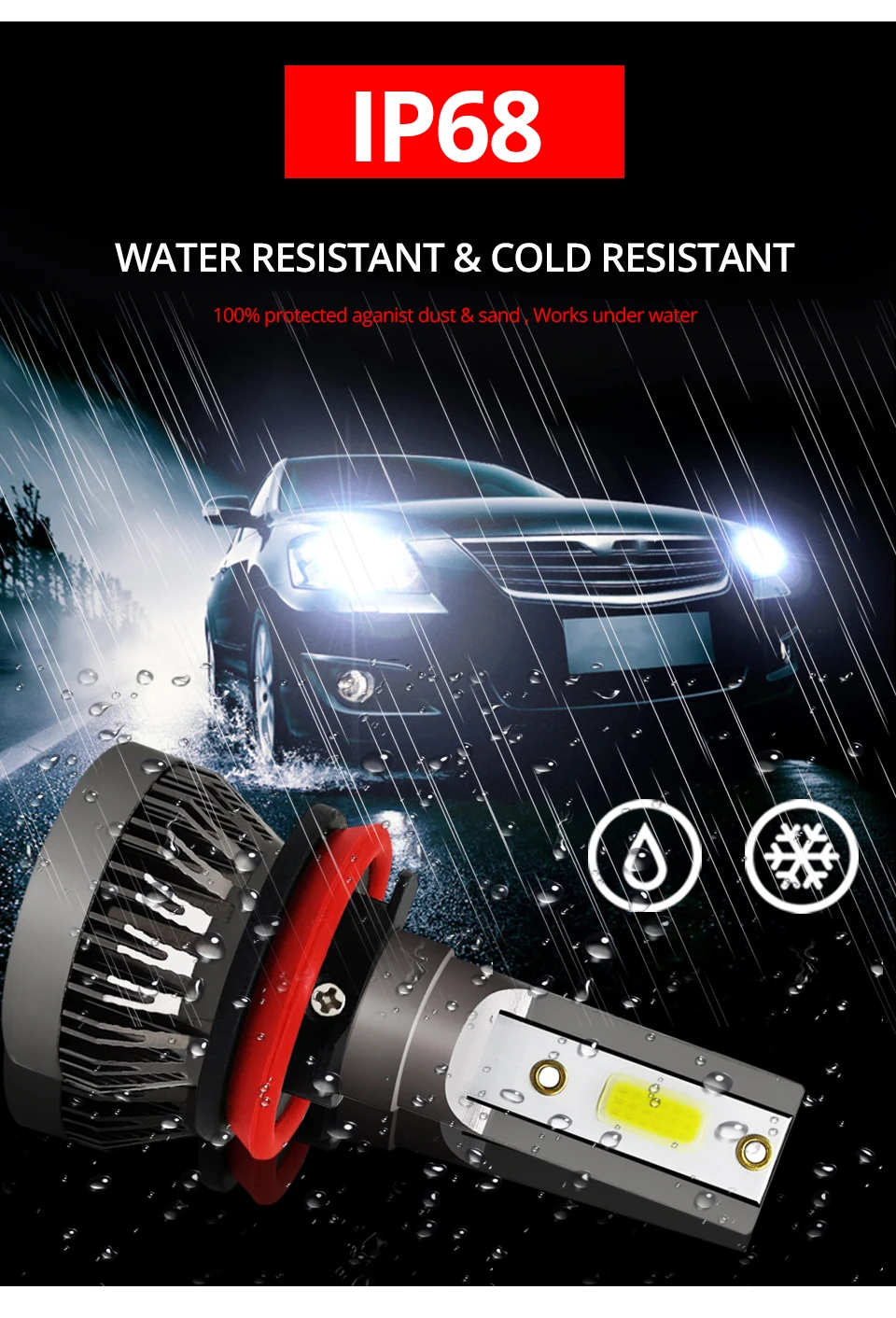 ATcomm 2Pcs LED H7 H1 H11 Car Headlights Bulb 3000K 4300K H8 H9 9005 9006 LED Fog Light 6500K 8000K 72W 8000LM Auto Headlamp  (10)