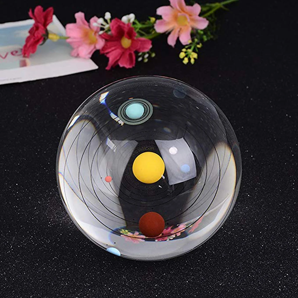 80mm Solar System Crystal Ball Astronomical Science Model Photography Photo Props Home Office Decor
