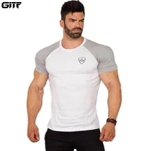 GITF Новинка летняя спортивная мужская футболка для бега мужские спортивные топы Спортивная Одежда Фитнес рубашка мужская рубашка Бодибилдинг футболка