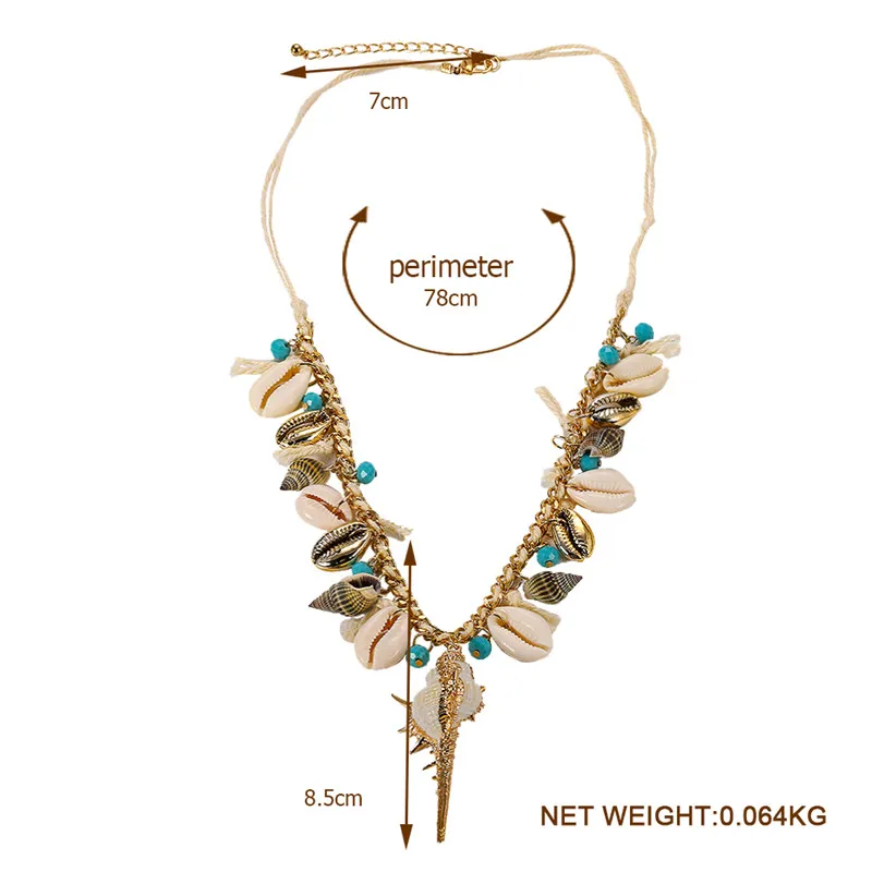 Dvacaman ZA, ожерелье с подвеской в виде раковины, свадебное богемное Трендовое многослойное массивное ожерелье, женское колье-ошейник, ювелирные изделия