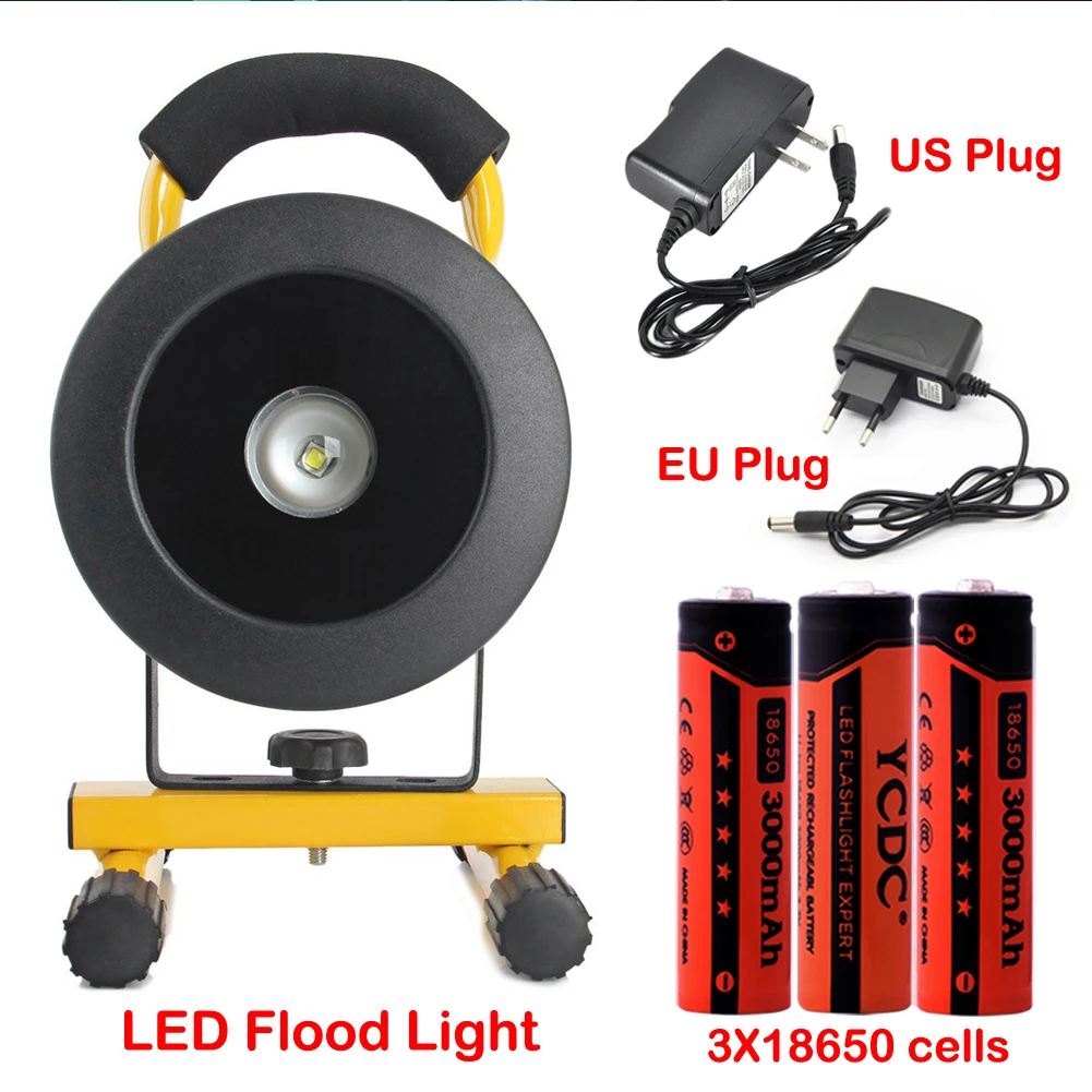 

TSLEEN 2018 New LED Flood Light With 18650 Battery LED Outdoor Lighting 110V 220V 240V Waterproof LED Floodlight Reflector Led