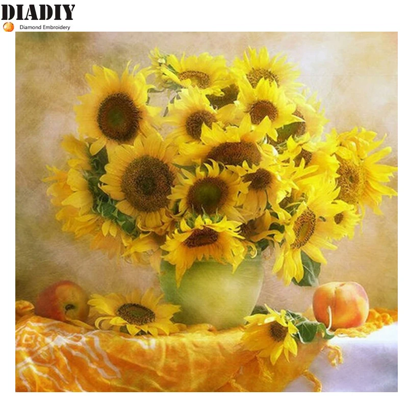 

Diamond embroidery flower 5D diamond cross stitch crystal full diamond sets unfinish decorative Diy Diamond painting sunflower