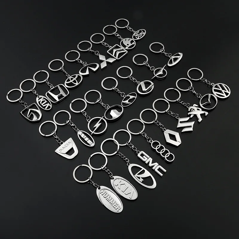 

2019 new eight-character buckle metal hollow full brand keychain fashion Citroen JP Spalou Opel modern car key chain pendant