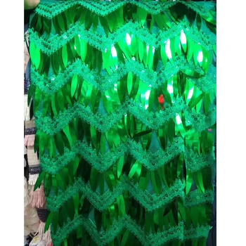 

Sequins Lace Fabric 2018 High Quality African Evening Dress Fabrics New Nigeria Embroidered Mesh Net Lace Fabric HJ1456-1