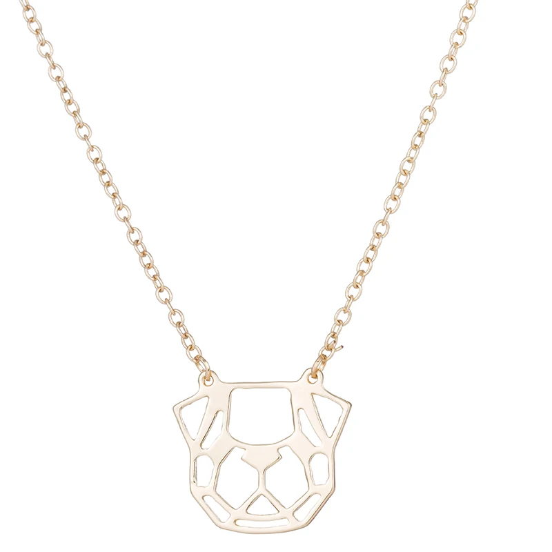 Origami Pug Head Necklace