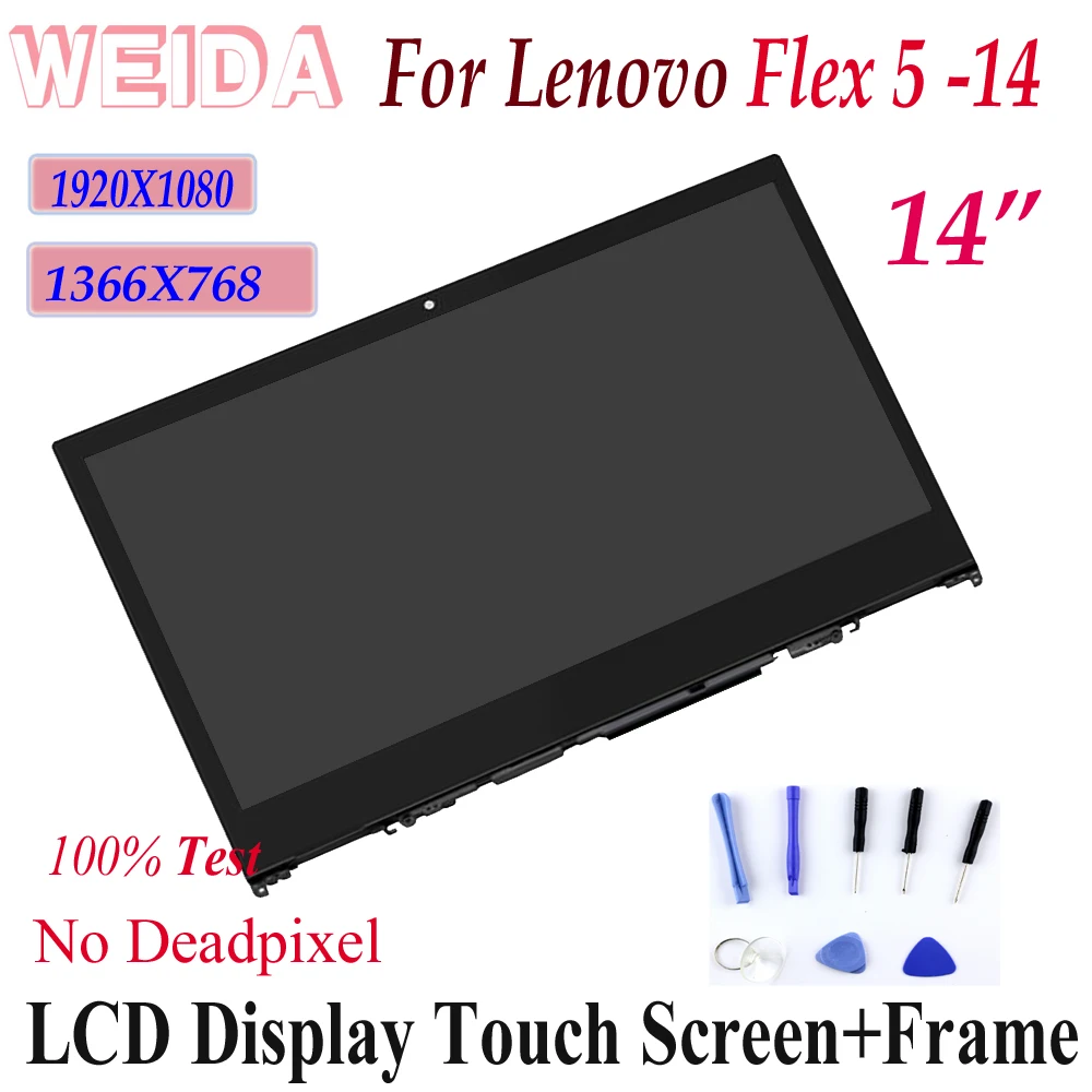 Замена ЖК-дисплея WEIDA для lenovo Flex 5-14 14 \, сенсорный экран, дигитайзер, панель, ЖК-сборка, йога 520 14 Замена ЖК-дисплея WEIDA для lenovo Flex 5-14 14 \, сенсорный экран, дигитайзер, панель, ЖК-сборка, йога 520 14