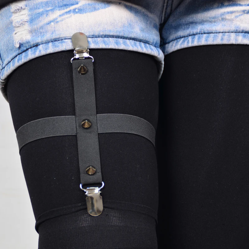 Handmade leg garter belts harajuku goth bondage lingerie suspender belt