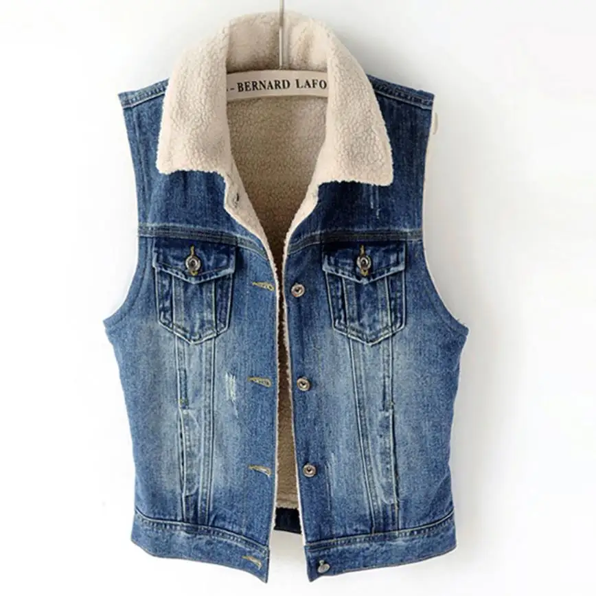 RIVODE Denim Vest Women Sleeveless V Neck Jean Vests Cropped
