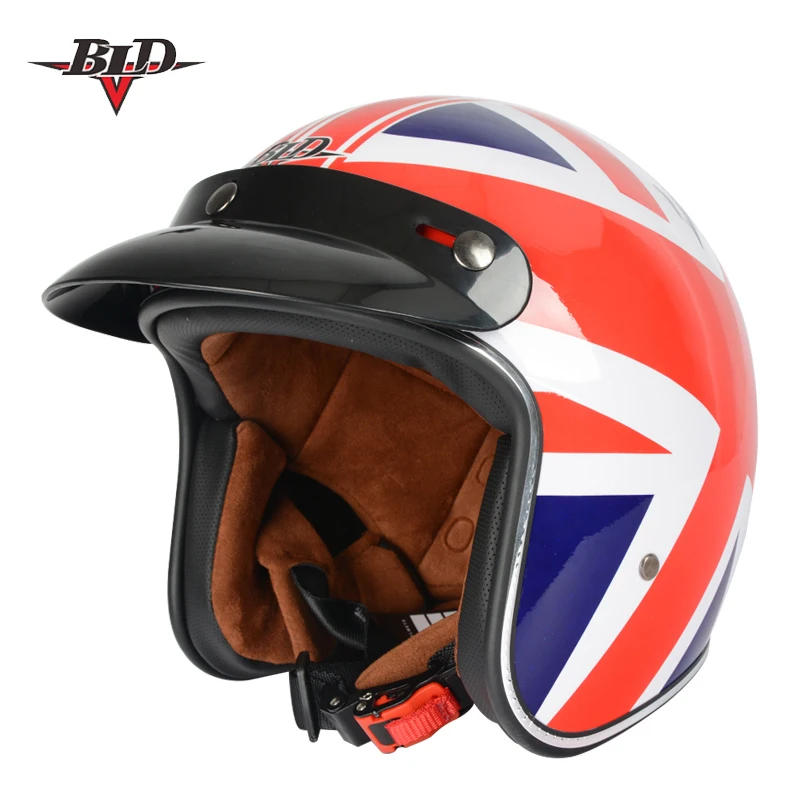 Горячая Распродажа BLD moto rcycle шлем jet винтажный шлем с открытым лицом Ретро 3/4 полушлем casco moto capacete moto ciclismo