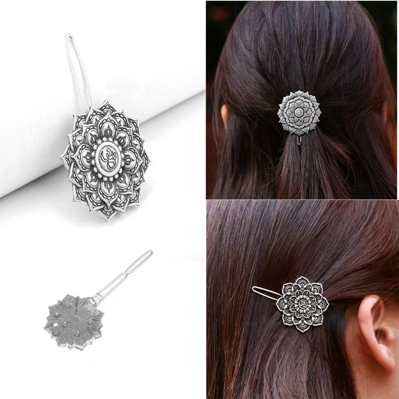 

Yoga Mandala Meditation Hair Clips Flower of Life Hair Accessories Hairpins Inspired Headdress Side clip Barrettes