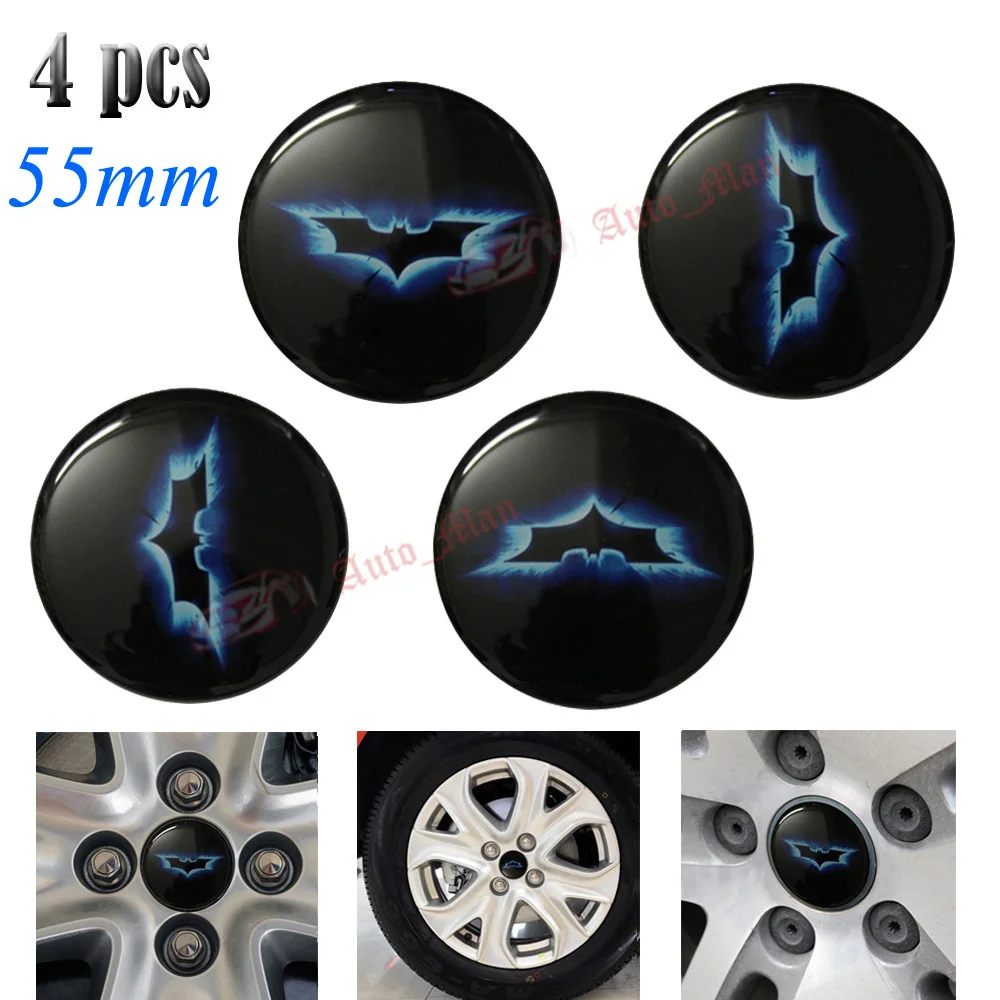 

Universal 4pcs 55mm Blue Batman Logo Car Auto Motorcycle Steering Wheel Center Hub Cap Emblem Badge Decal Symbol Stickers 1084