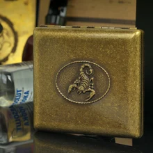 Медь мундштук 84 мм Scorpions шаблон сигарету случае может держать 20 сигарет