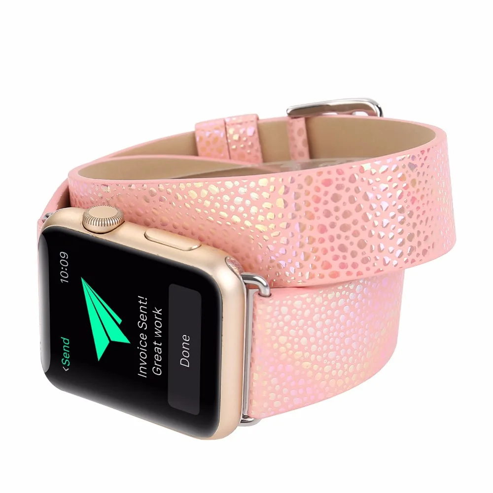 glisten leather for apple watch women's watch band girl's watch bracelet (4)