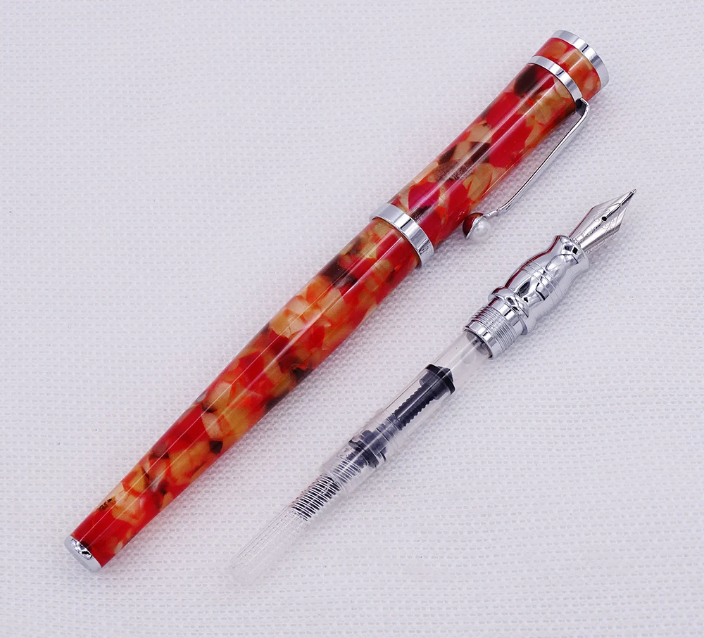 Escritório de Negócios em Casa Fuliwen Celulóide Caneta Fonte Maple Folha Laranja Fino Nib Moda Escrita Presente Material Escolar 6 Material escolar e de escritório