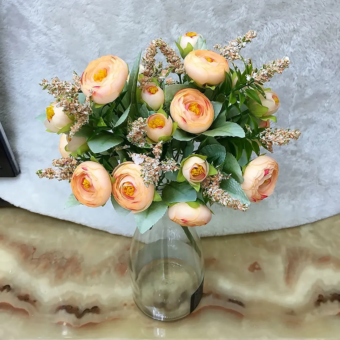 

1 Bouquet 10 Heads Beautiful Rose Peony Artificial Silk Flowers bouquet Flores Bride Home Party Wedding Mariage Decoration