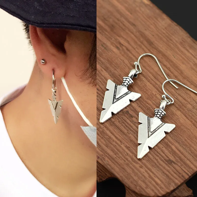 

KPOP DNA Korean V Vintage Arrow Stud Earrings Pendientes Mujer Moda Geometric Steel For Women Brincos Earrings Men