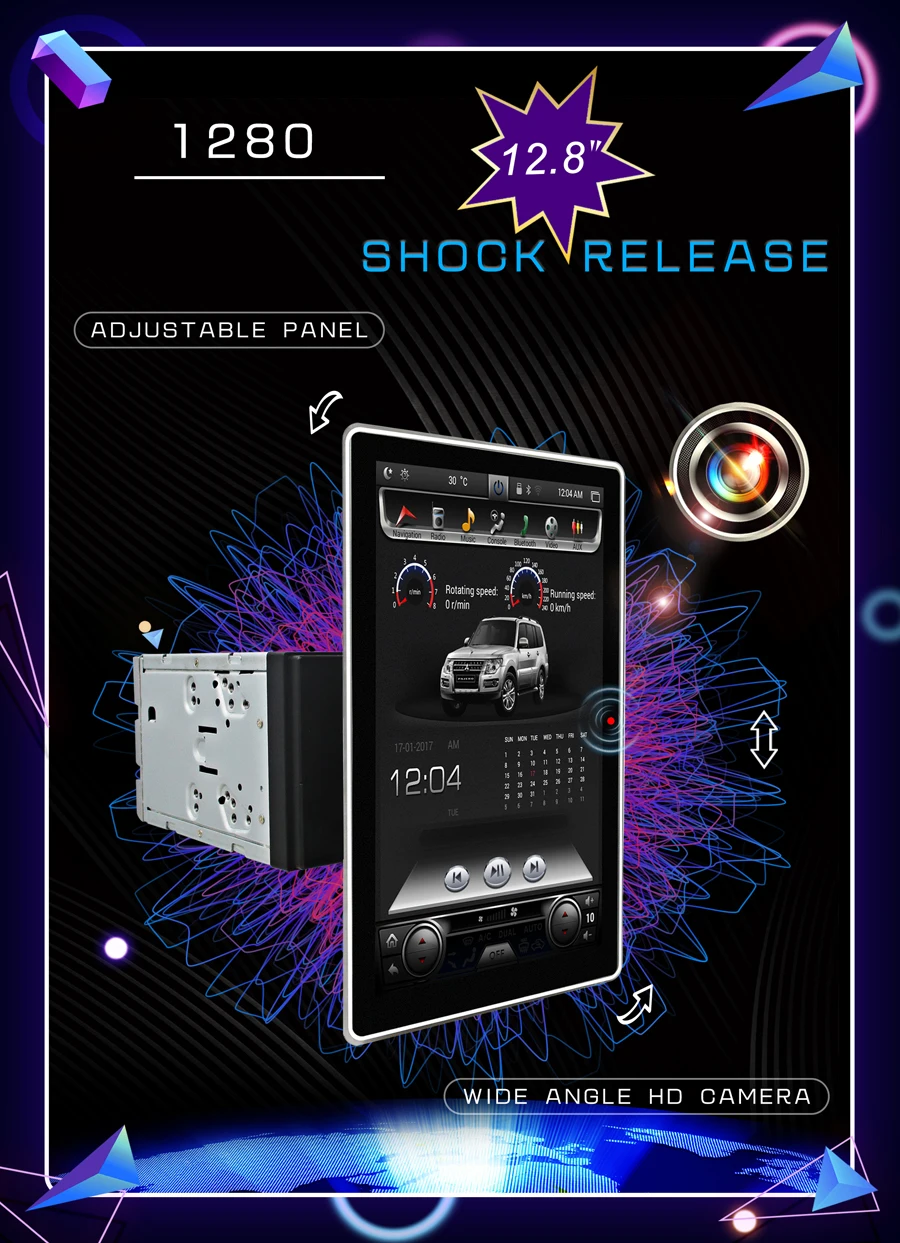 Top N1280 Navirider Car radio 6Core Rockchip PX6 Android 8.1 system GPS Navigation 100° rotation 12.8" Universal Tesla Screen player 2 Top N1280 Navirider Car radio 6Core Rockchip PX6 Android 8.1 system GPS Navigation 100° rotation 12.8" Universal Tesla Screen player 2