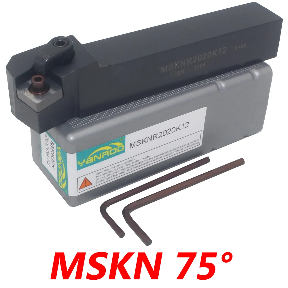 

Free Shipping MSKN 20*20*125mm 75 Degree External Lathe Tools Holder Suit for SNMG1204 Turning Inserts