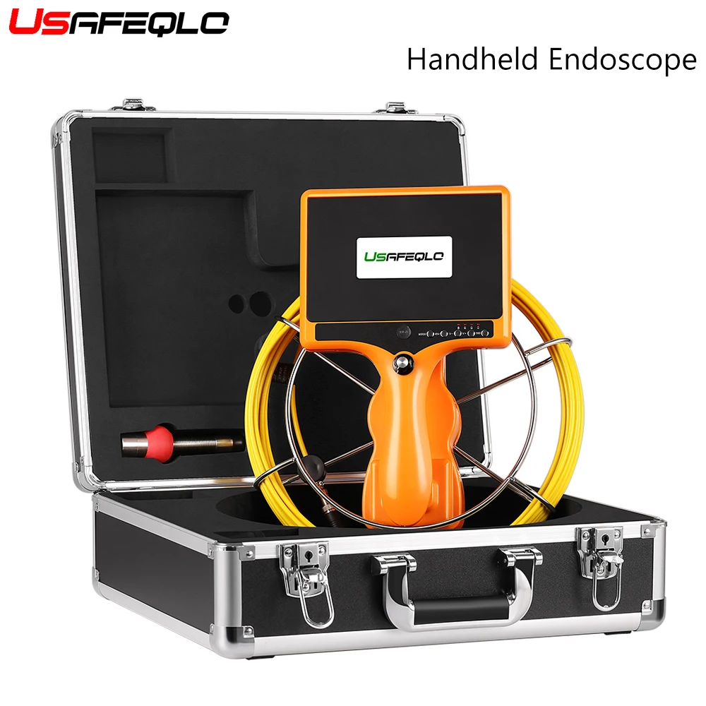 

USAFEQLO Handheld Industrial Pipeline 10m 20m 30m 40m Endoscope 23mm 1000TVL Snake Video Camera 7" Sewer Drain Pipe Inspection