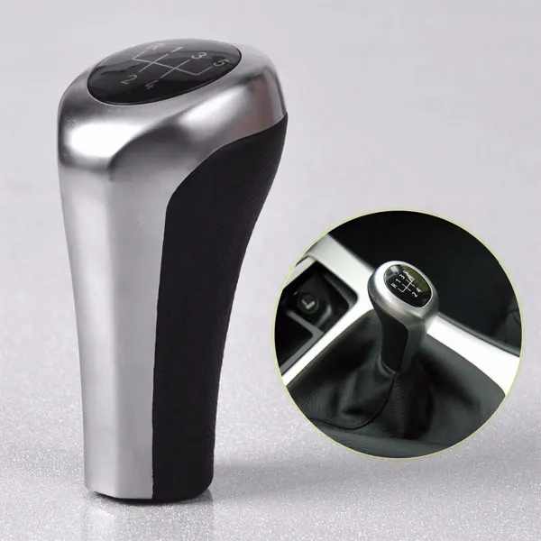 

5/ 6 Speed Car Gear Shift Knob With Real Leather Emblem Logo For BMW 1 3 5 6 Series E30 E32 E34 E36 E38 E39 E46 E53 E60 E63 E83