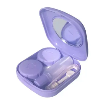 

Portable Carry Mirror Container Solid Optional Pocket Mini Contact Lens Case Box Travel Toiletry Kit Candy Colors