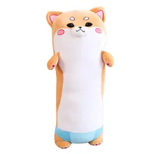 Длинная плюшевая подушка для розовой собаки, милая собака, плюшевые игрушки, подарок на день рождения, мягкая подушка для сна