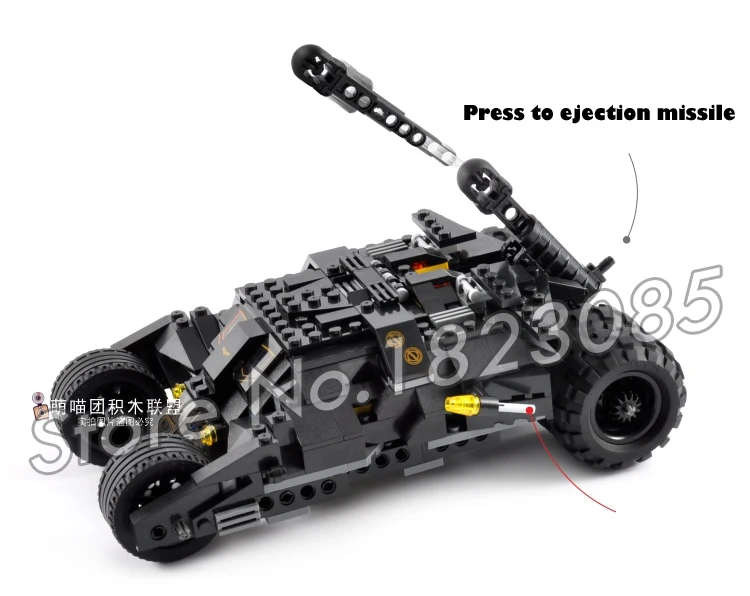 325PCS Super Heroes Batman Movie The Tumbler Batmobile Tank 7105 Figure Building Blocks Assemble To