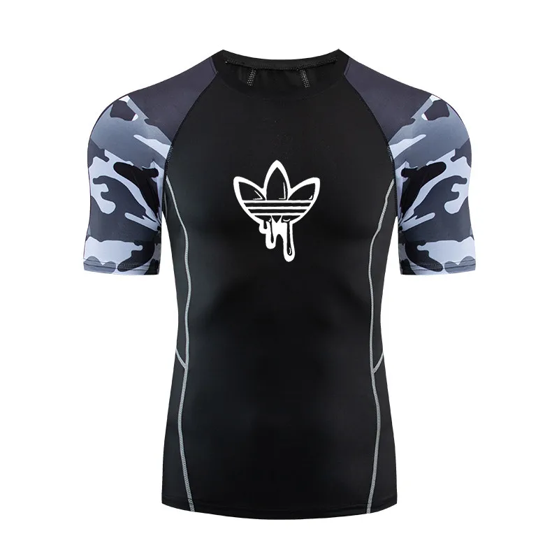 FUTUREOX бренд Herren фитнес-тренировочный sbekleidung Rashguard Топ 3D футболка с коротким рукавом MMA бег Бодибилдинг Топ - Цвет: GY07