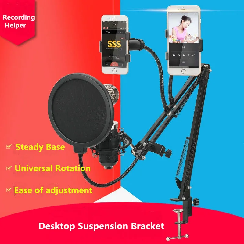 Professional Microphone Stand For Holder Arm Studio Clip Mounting Extendable Recording Mic Sta | Электроника