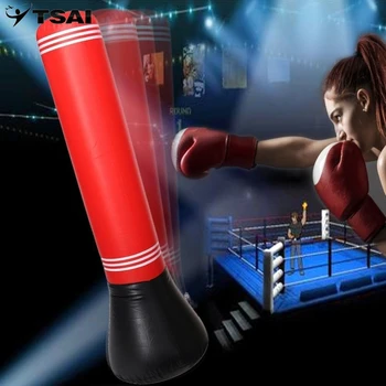 

2018 NEW TSAI Fast Inflatable Punching Tumbler Bag 160x56cm Fitness Sand Bag Beginner Boxing Training Air Bag Sports tool
