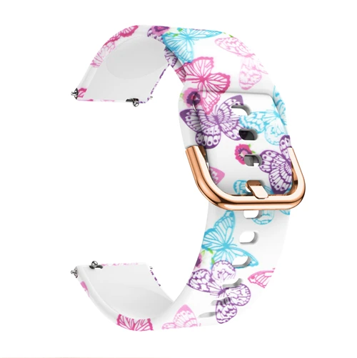 20 мм ремешок для часов Amazfit Bip Correa мягкий спортивный силиконовый сменный Браслет для samsung Galaxy Watch Active - Цвет ремешка: Butterfly