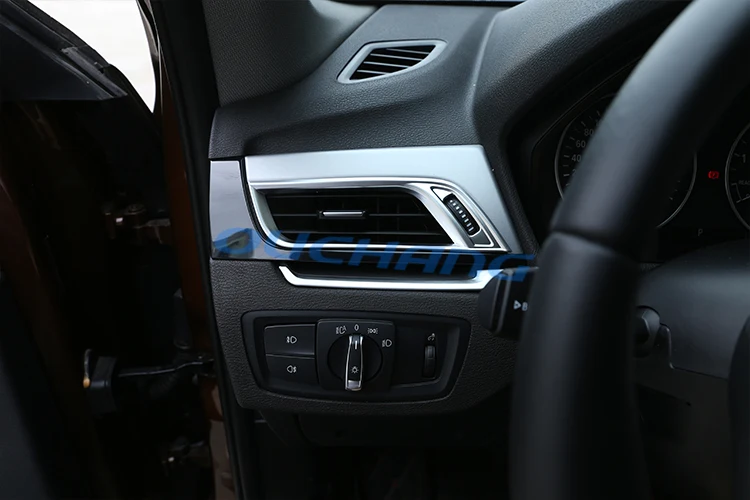 Для BMW X1 f48 2016-2018 для BMW X2 F47 2018 аксессуары автомобиль-Стайлинг ABS Матовый хром сбоку кондиционер Vent Обложка отделкой 4 шт
