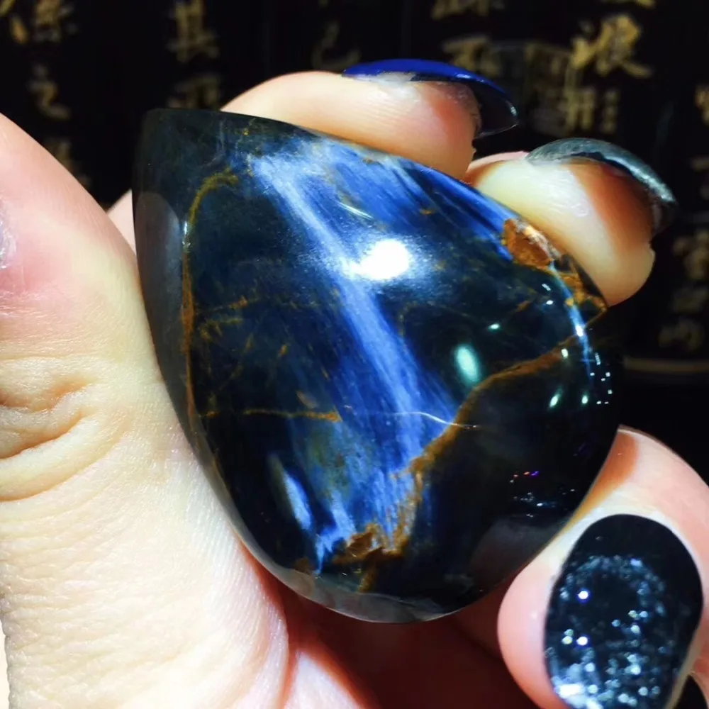 

Genuine Natural Blue Pietersite Pendant Woman Man 45x30x9mm Water Drop Bead Namibia Fashion Jewelry Pendant AAAAA Certificate
