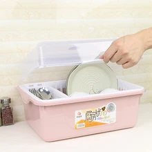 Коробка для хранения столовой посуды, шкаф с крышкой, размещенный на полке полки, кухонный ящик для хранения, ящик для хранения, маленький бытовой слив LU42419