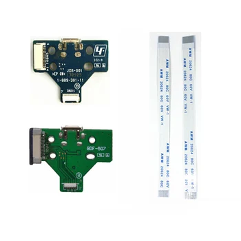 

12/14pin Charging Port Socket USB charger board+12/14pin Power Switch Flex Eject Ribbon Lighter Cable For PS4 Controller Gamepad
