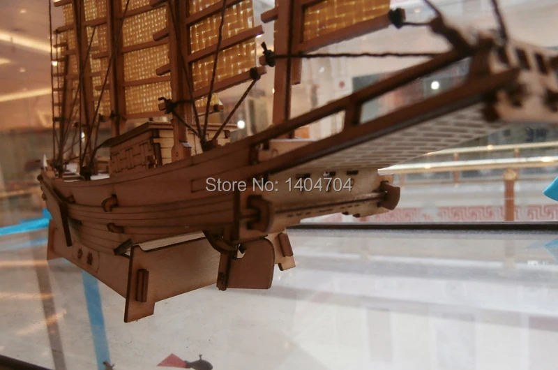 NIDALE модель лазерная резка деревянная парусная лодка собранные наборы масштаб 1/80 Китай парусник большой мусорный корабль модель
