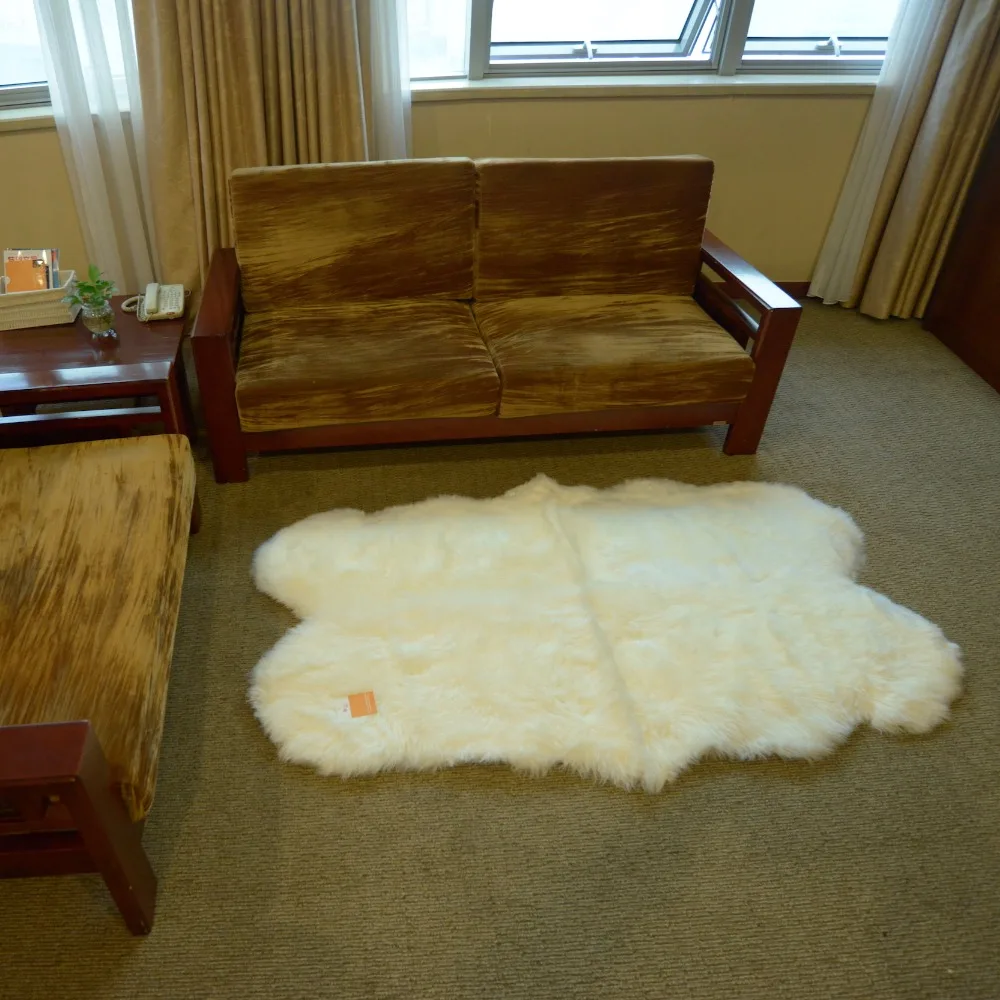 4P 100x180cm Free Shipping Nature White Pure Wool Carpet Bed Blanket