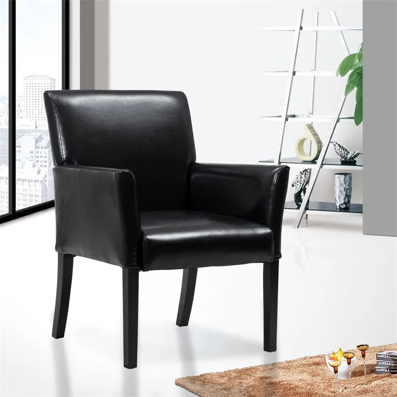 Modern Pu Leather Executive Arm Chair Sofa 250 Pound Load Capacity Single Sy Wood Legs Ergonomic Back Hw56134