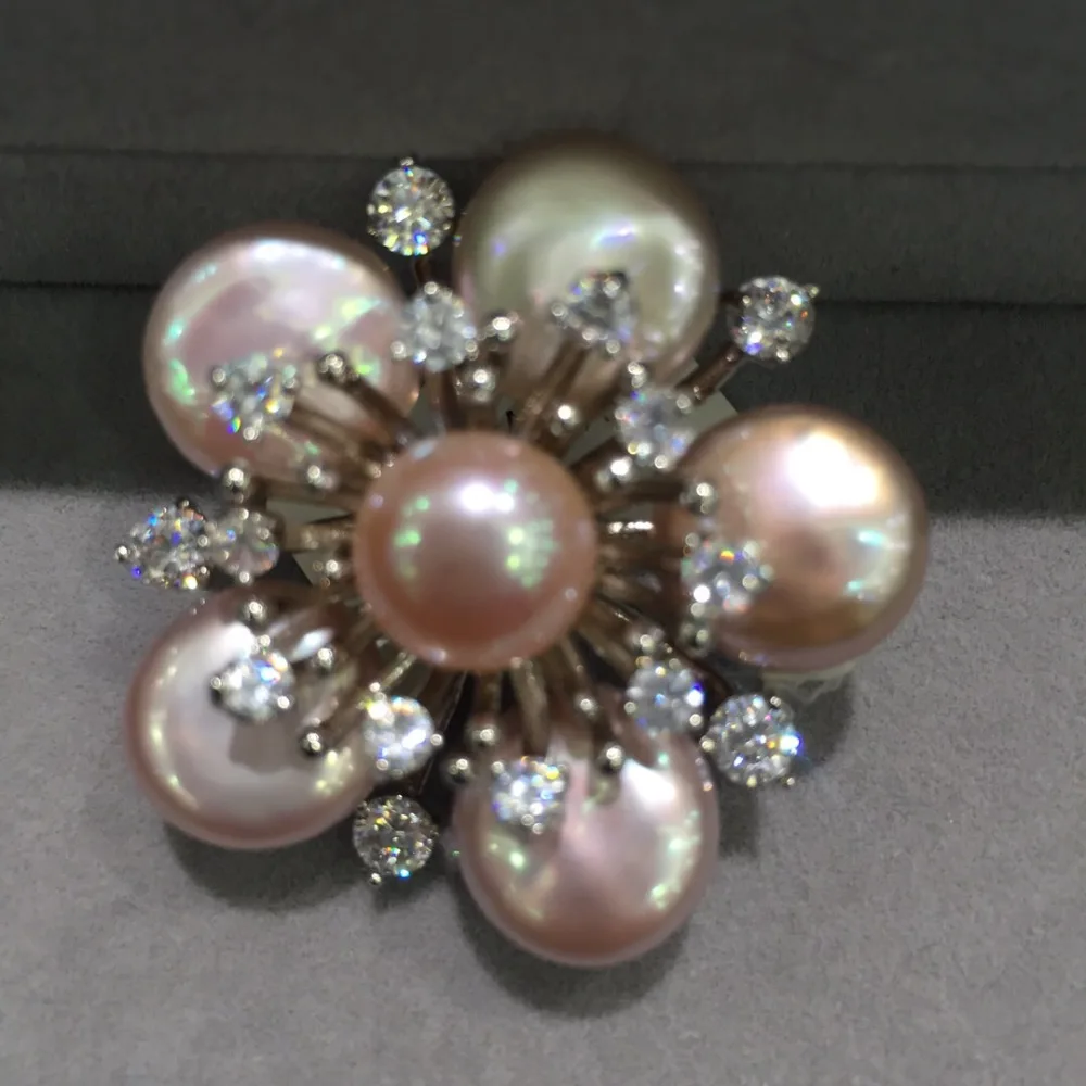 light pink color plum blossom brooch pins pendant double use natural