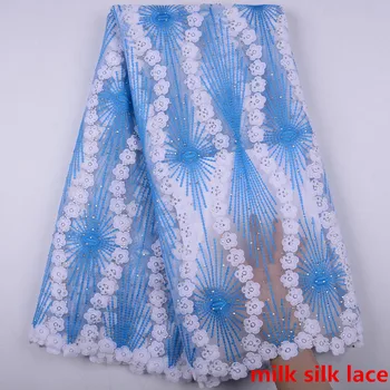 

High Quality Embroidered Tulle Lace Fabric For Wedding Dress African 3D Flower Lace Fabric A1479