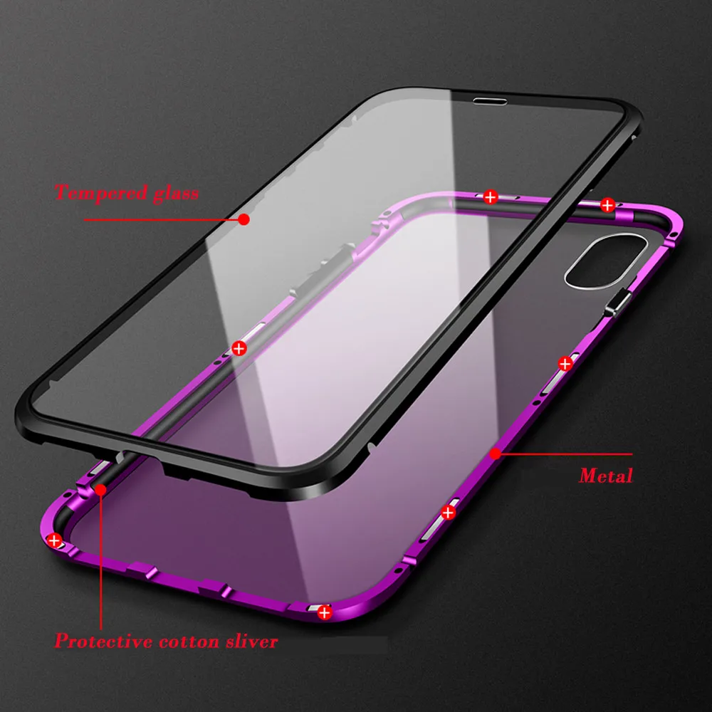 

For iPhone XS Max 6.5inch Wan magnetic king gradient mobile phone shell personality XSM transparent glass mobile phone shell#P3