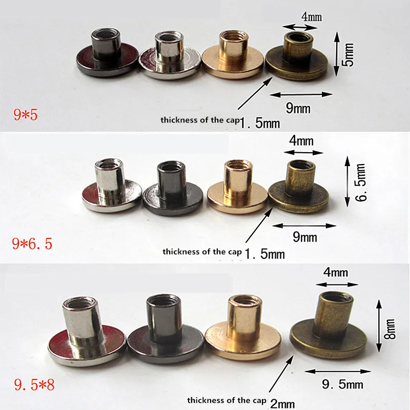 20 шт. 5/6. 5/8 мм ремень винт, украшенных декоративными клепками, гвоздь болт бухгалтерия винты с круглой головкой для кофр для одежды/сумки/Обувь Изделия из кожи