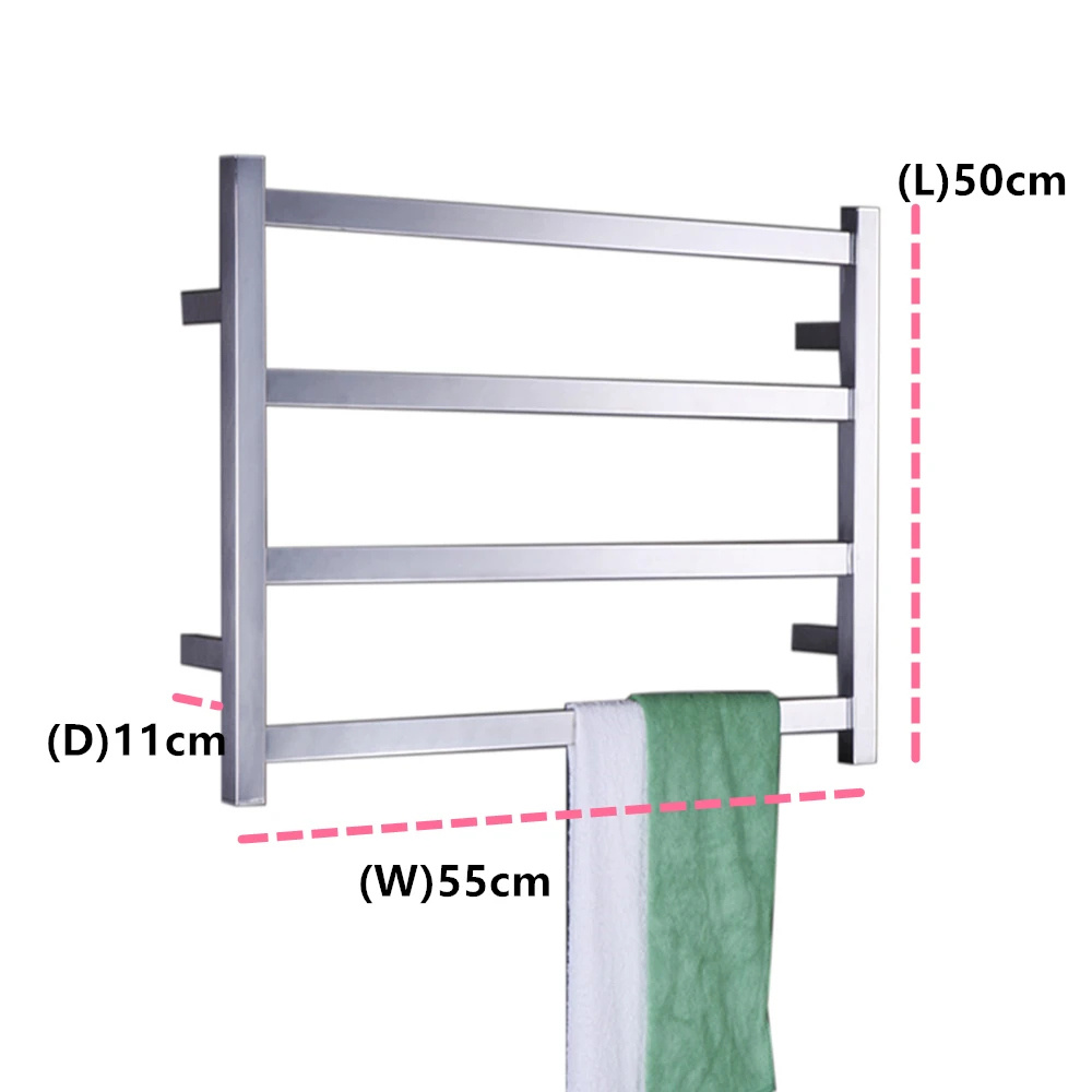 304 Электрический настенный подогреватель полотенец из нержавеющей стали, аксессуары для ванной комнаты, полотенцесушитель с подогревом TW-RT2