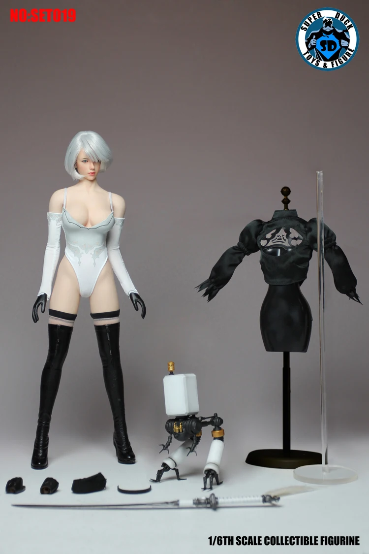 

SUPER DUCK SET019 1/6 Cosplay Nil Mechanical Ulha AUTOMATA2B Clothes Set for 12inch Action Figure DIY