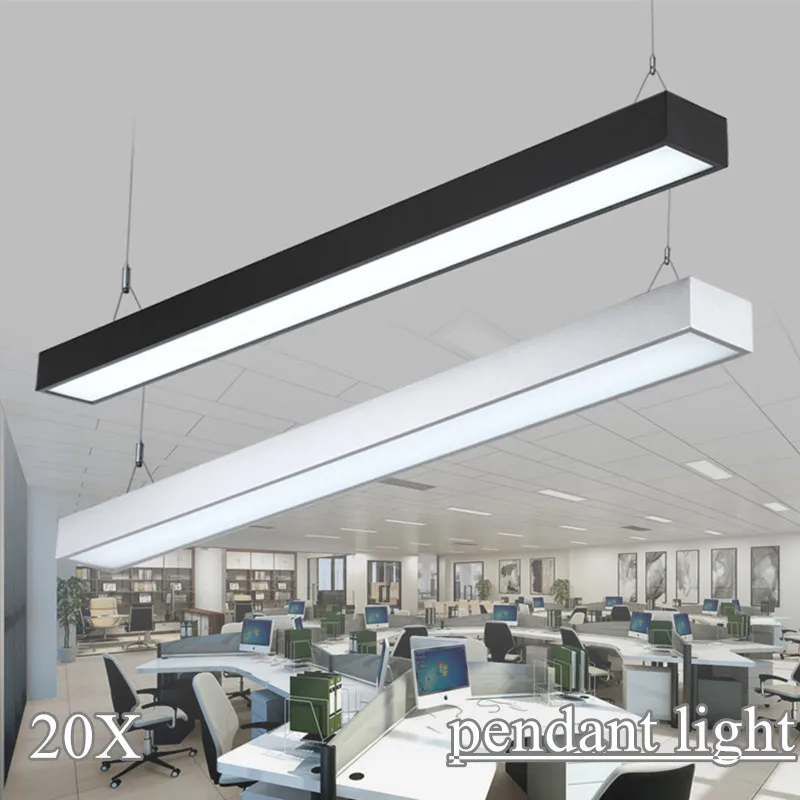 

LED Pendant Light LED office chandelier Black silver Hanging Suspension Panel Droplight For Office Dining Room Table 20pcs /lot